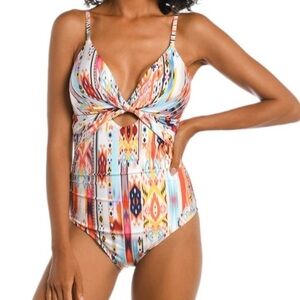 NWT La Blanca Desert Dream Twist Keyhole One Piece